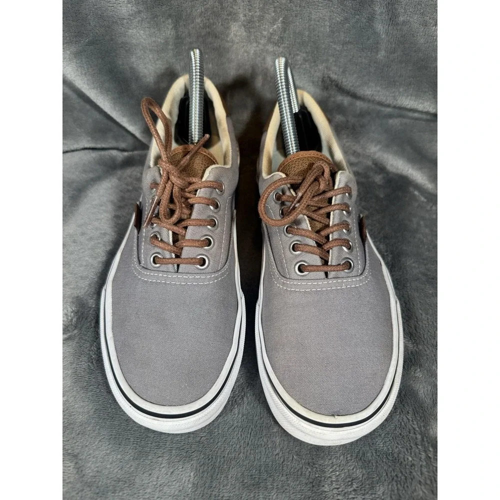 Vans Shoes Mens Size 7 Gray Brown Canvas Low Top Skate Sneakers Womens 8.5